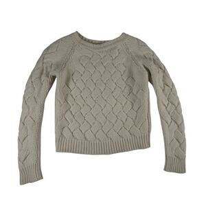 Maje Paris Cable Knit Wool Sweater Beige Long Sleeve Women’s Size 1 Small